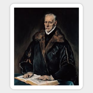 Portrait of Dr. Francisco de Pisa by El Greco Sticker